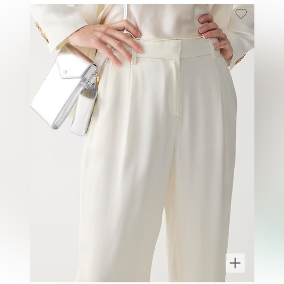 NWT J Crew Essential Linen Blend Straight Wide Leg Pants, white, size 00 - Picture 2 of 7